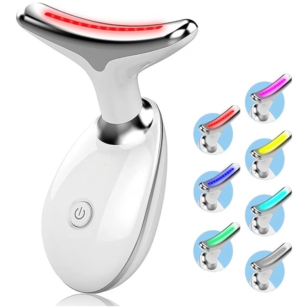 🆕LED Heated Light Therapy Facial Massager with 7 Light Factors and 3 Levels